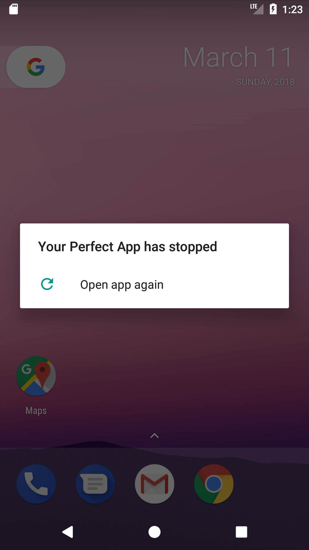 Show a custom crash screen in Android - Sumit Chahal